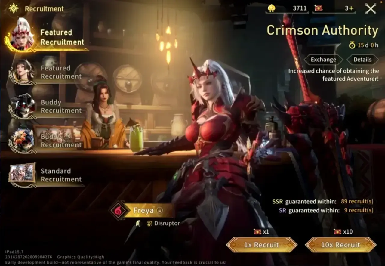 Monster Hunter Outlanders closed-beta Crimson Authority recruitment featuring Freya